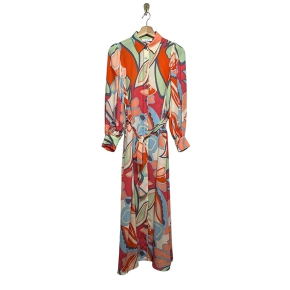 ALEXIS for Target Mixed Floral Long Sleeve Robe Dress Multi XS - Picture 6 of 13